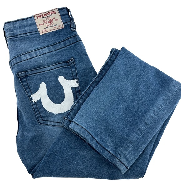 True Religion Other - True Religion Girls LG 12 Blue Skinny Jeans Med Wash High Rise Stretch Logo